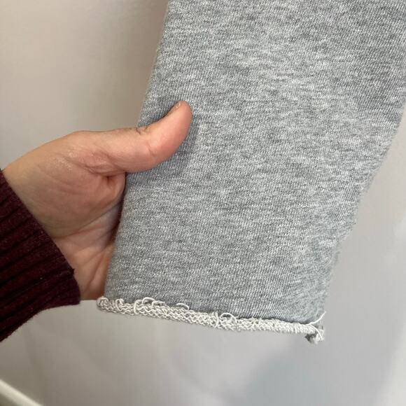 PINK Victoria’s Secret Gray Cropped Sweatshirt Small Drawstring Hem Logo - Picture 3 of 8